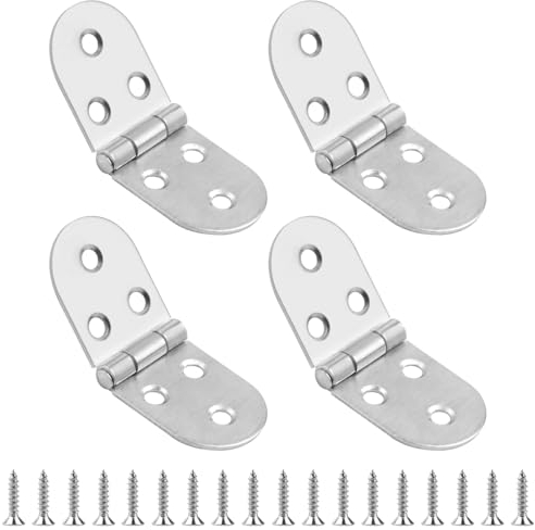 4 cerniere pieghevoli a ribalta, cerniere per legno, porte a 180 gradi, bordo rotondo in metallo, per mobili da cucina, armadi, cassetti e tavoli