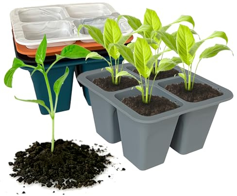 JasCherry Lot de 5 Plateaux de Pots de semis en Silicone, Plateau de graines de Plantes, Tasse de Germination pour la Propagation des Plantes en intérieur