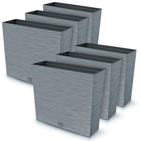 IMJ-Global Vaso per Piante da Interno Moderno, Fioriera da Esterno Rettangolare in Plastica Resistente da 44 Litri (58x18x49,8 cm) Vasi per Piante Ideali per Casa, Balcone, Giardino, Ufficio, Terrazza