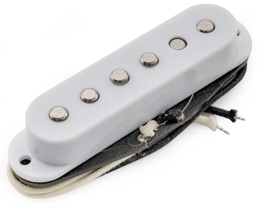 Musiclily Pro ST-50S Staggered Alnico 5 Single Coil Tonabnehmer Steg Pickup 7K für Strat Style E-Gitarre, Weiß