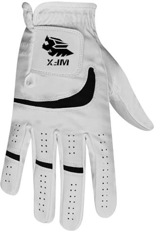WFX Golf Glove for Golfers, Left Hand Right Premium Quality Leather, Non-Slip Flexible & Durable Design, All Weather Golf Gloves for Men and Women (Medium, Right)