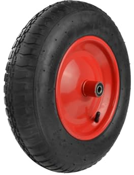 BSD Roue de brouette 3.50-8 2PR avec jante métallique durable et double roulement à billes - idéales pour chariots et équipements de jardinage.