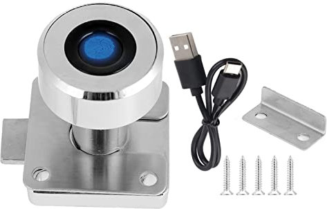 plplaaoo Fingerabdruck Lock Smart Keyless Security Vorhängeschloss Advanced Fingerabdruck Passwort Technologie für Büroschränke Schubladenstarken Zinklegierung 34 x 34 x 16mm