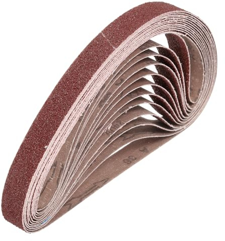 Kvartsman 25 mm x 762 mm slipband, 12 stycken 36 korn aluminiumoxid slipband för träbearbetning, metallpolering, knivslipare