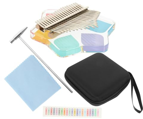 ibasenice Kalimba Daumenklavier aus Acryl mit Sechseckigem Kristalldesign Professionelles Fingerklavier Musikinstrument Präzise Langlebig und Tragbar EVA Tasche für Anfänger