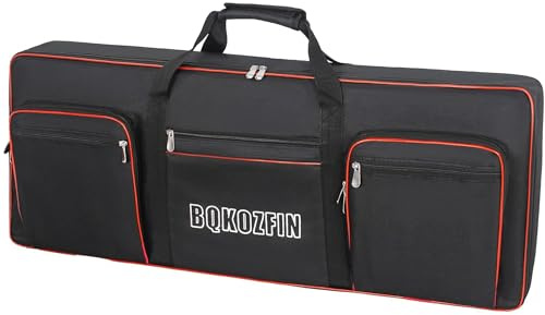OUUTMEE Borsa per Tastiera - Custodia per Tastiera, Custodia per Pianoforte Heavy Duty in Oxford 600D con Imbottitura da 10mm, Tasca Frontale e Doppie Tracolle - Copertura Protettiva per Pianoforte