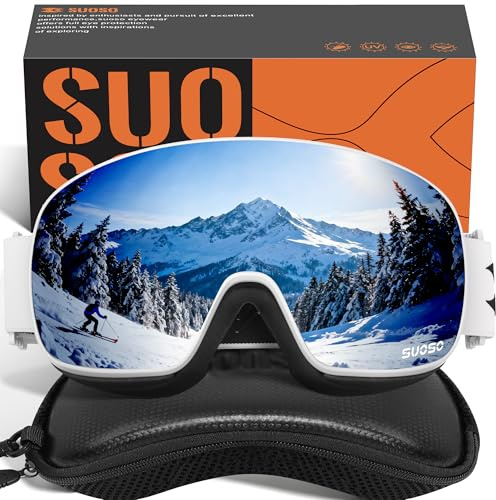 suoso Ski Goggles for Men and Women, Anti Fog Snow/Snowboard Goggles for Youth Adult UV400 Protection