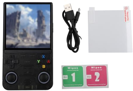 R36 Ultra Retro Handheld Games Console, Portable Mini Video Gaming Console With 4-Inch HD Screen Multiple Colour Options For Entertainment(Black)