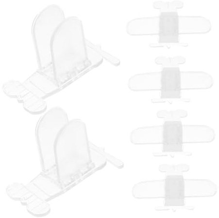 SOPOTUTU 6 pièces Lot de Serrures Fenêtre Coulissante Sans Perçage avec Limiteur de Course Avion Verrouillage Sécurité Garçon Fille pour Fenêtres Placards et Bureaux Protection Meuble