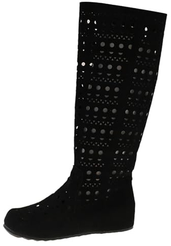 Stivali Alti Donna Invernali Slouchy Boots Comodo Wide Calf Stivaletti Stile Rock Ribelle con Punta Tacco Alto in Pile Scamosciata Stivali in Stile Europeo E Americano