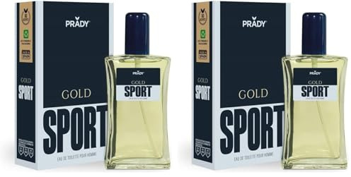PRADY - Colonia Gold Sport Hombre - 100ml - Fragancia Vibrante y Enérgica (Paquete de 2)