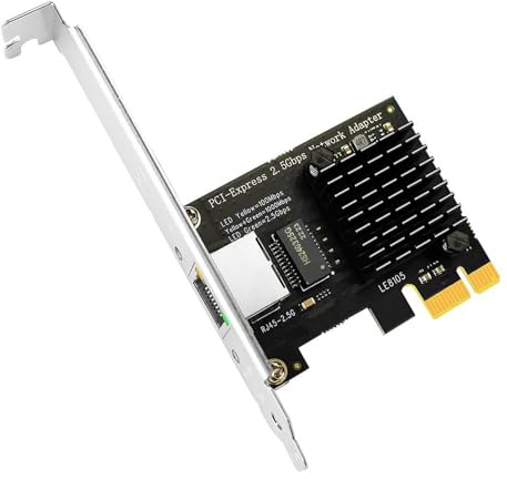 Aundhegrtt Tarjeta de Red PCIe de 2.5Gb, Tarjeta de Red de 2.5Gb para PC de Escritorio, Ethernet Gigabit 2500/1000/100Mbps, Puerto LAN RJ45, Tarjeta Ethernet con Interfaz PCIE X1.