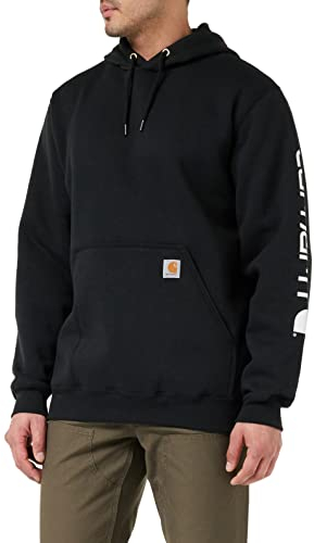 Carhartt Hemd kurzarm Signature Logo Kapuzenpullover Midweight K288, XL hoch, schwarz
