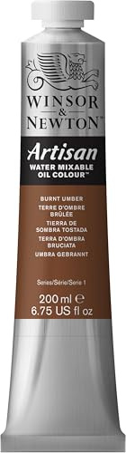 Winsor & Newton Huile Diluable à l’eau Artisan - Couleurs à l'huile Pour les Arts Plastiques - Sans Solvants, Se Diluer à l’eau, Tube de 200ML, Couleur Terre d'Ombre Brûlée