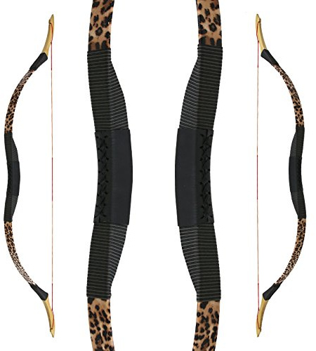 Drake Archery Traditioneller Reiterbogen, 130 cm, 25 lbs | kompakter asiatischer Bogen aus Fiberglas mit Lederbezug, weicher Auszug bis 28 Zoll, ideal für Einsteiger