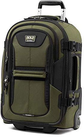 Travelpro Bold Softside Expandable Carry on Rollaboard Luggage, Carry on 22-Inch, Olive Green/Black