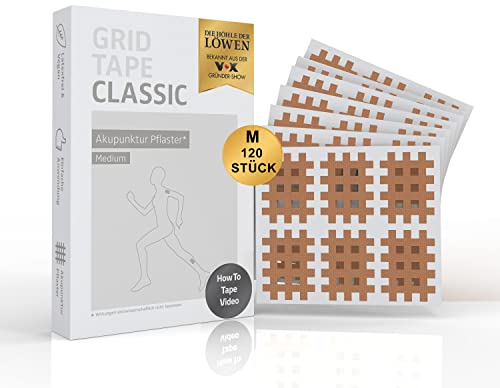 AKTIMED Grid Tape CLASSIC - Crosstape Gitterpflaster zur universellen Anwendung - Akupunkturpflaster Gitter dermatologisch getestet - Gittertape zum Kleben von Schmerz- und Triggerpunkten