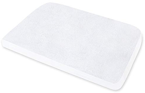 Matratzenschoner für Reisebett, ultraweich, wasserdicht, Viskose, glatte Oberfläche, passend für Pack'n Play und Mini-Kinderbetten (97 x 67 cm), atmungsaktiv und hypoallergen, Weiß