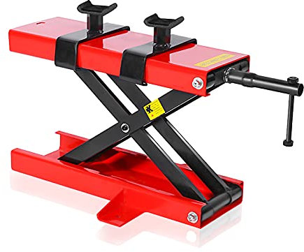 Martinetto sollevatore per moto 500 kg, sollevatore a forbice regolabile per riparazione motocicli - Base 45x15 cm