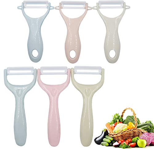 BITEFU 6pz pelapatate ceramica antiruggine sbuccia patate professionale, peeler pelaverdure multifunzione pela per patate carote e verdure frutta，4 colori