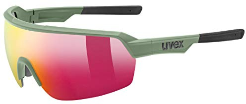 uvex sportstyle 227 - Sportbrille für Damen und Herren - 100% UVA-, B, C Schutz - verspiegelt - olive matt/mirror red - one size