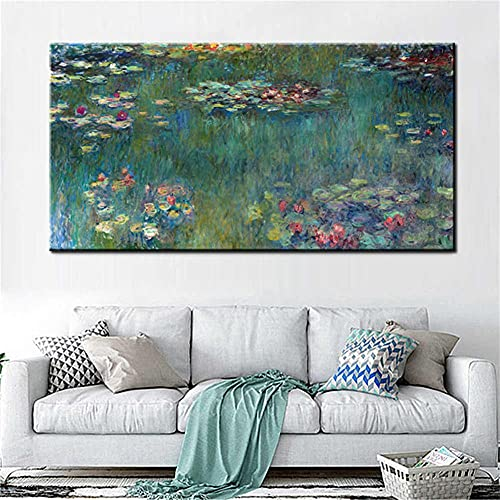 DIY 5D Diamant Malerei Vollbohrer Kits Monet Seerose Erwachsene Große Größe Diamond Painting Bilder Set Diamant Malen nach Zahlen Kits Strass Kreuzstich Stickerei Home Wand Decor Round Drill 60x120cm