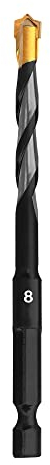 8mm Masonry Drill Bit, Hex Shank Multi Material Drill Bits Masonry, Brick Walls, Soft Tile, Wood, Plastic, Metal
