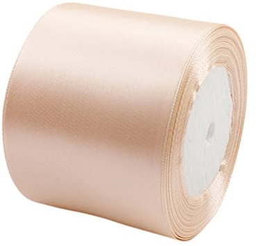 23m Satinband Geschenkband Champagnerrosa 75mm Breit,Trauer Band Schleifenband Satin Dekoband Geschenkverpackung Deko Band Stoffband für Halloween Weihnachten Hochzeit Taufe Geburtstag DIY-Handwerk