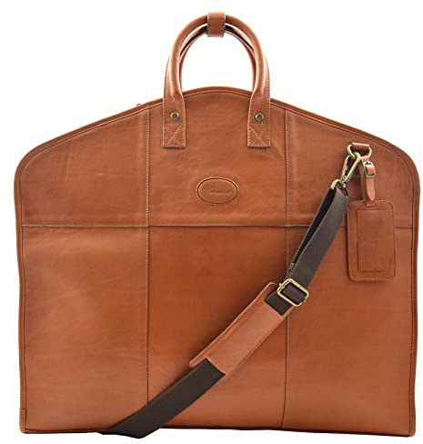 A1 FASHION GOODS Anzugtasche aus echtem Leder, Anzugtasche, Kleiderhülle, Reise, Lockheed, Hellbraun, hautfarben, L, Reise-Kleidertasche