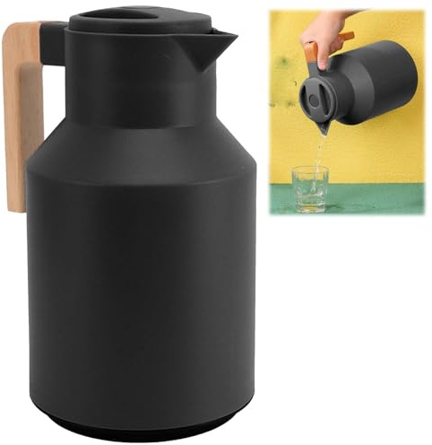 Tissting Carafe à Café Isotherme 1L, Élégante Carafe en Acier Inoxydable à Double Paroi avec Bec Anti-Débordement pour Bureau, Randonnée et Famille pour Café, Boissons Chaudes ou Froides