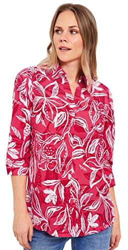 Cecil B343754 Blusa di Lino, Rosso Fragola, L Donna