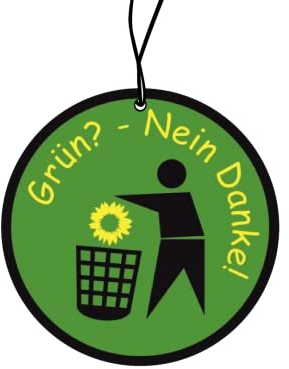 2x Grün Nein Danke Duftbaum Auto Grüne Politik, Auto-Duftspender, Duftanhänger, Set