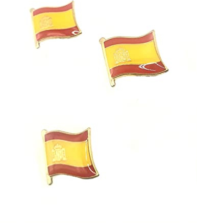 Anstecknadel mit spanischem Espanol, Metall, Emaille, Länderflagge, 3 Stück, Metall
