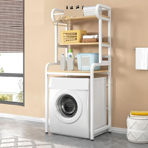 Estanteria Baño Encima WC Mueble Lavadora Ahorra Espacio Almacenamiento Cuarto Baño Estanteria sobre Inodoro WC Cuarto Baño Lavadora Ahorra (Color : A)