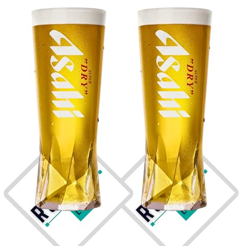 Roxley Asahi Lager Beer X2 - Vaso de pinta de cerveza Asahi de 56 cl