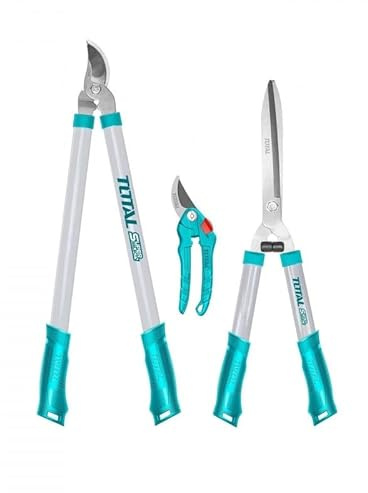 Lot de 3 cisailles de jardin, 1 cisaille pour élagage 200 mm, 1 cisaille pour haies 550 mm, 1 cisaille coupe ami 690 mm THT1578033