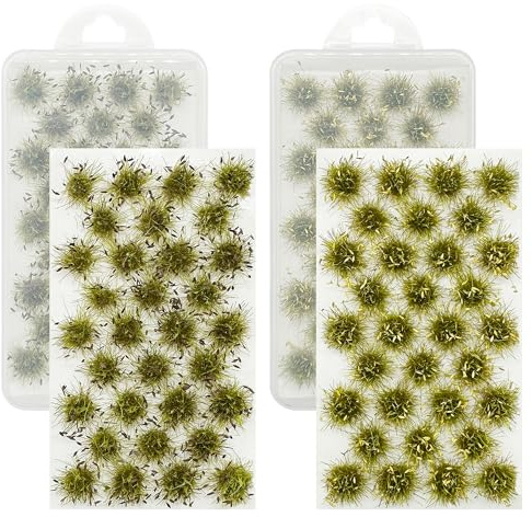 Cayway Scenics Gras Flower Grass Tufts Strauchblüten Cluster Modellbau Miniatur Grasbüschel Modellbau Static Grass Tuft für Miniatur Tabletop (Verwelktes Grün und Rot)