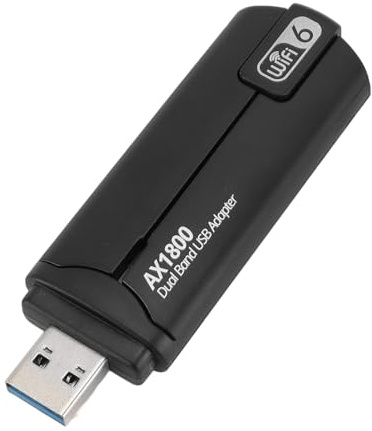 Adaptador USB Wi Fi, Wi Fi 6 2.4G 5G Doble Banda 1800Mbps para PC de Escritorio con Antenas Duales de Alta Ganancia, Plug and Play para 10 11, Velocidad Más Rápida, Amplia