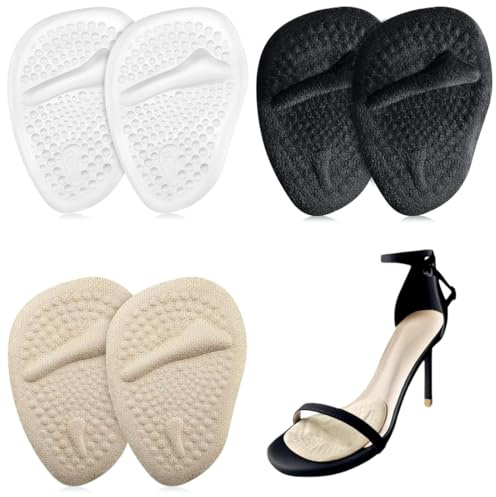 3 Paia Cuscinetti per Avampiede, Cuscinetti Per Scarpe,Cuscinetti Metatarsali Donna, Gel Metatarsal Pads, Confortevoli e Traspiranti,Avampiede Solette Inserti Per Le Donne