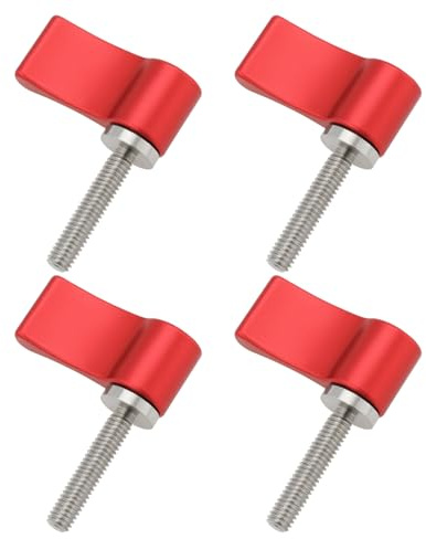 LT Easiyl 4 Stück Verstellbare Schraube mit Außengewinde M4 20 Mm Verstellbare Rändelhebelschraube mit Einzelflügel für Kameraausrüstung Drehbare Rändelknopfschraube Rot