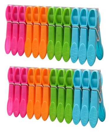 BUGUUYO 96pezzi Clip Colorate Per Bucato Mollette Antivento Multiuso Per Asciugare Vestiti Trapunte e Asciugamani Resistente e Leggera Materiale Plastico Per Casa e Balcone