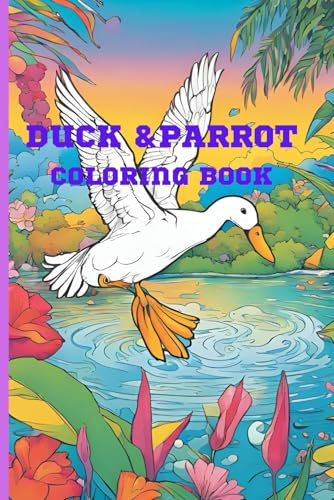 Duck And Parrot Coloring Book