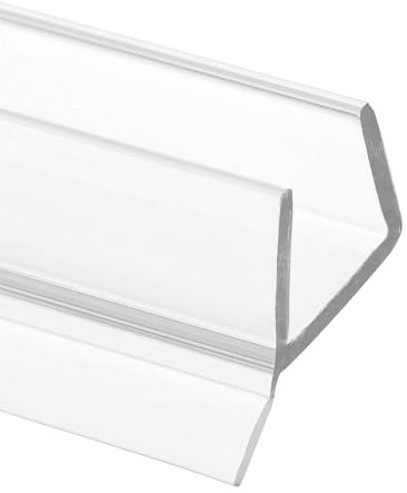 Joint de bas de porte de douche sans cadre pour portes en verre épais de 6,35 mm, rabat simple, 91,4 cm, vinyle transparent (lot de 1)