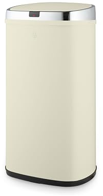 Swan Townhouse Square Sensor Bin, Large 42L Capacity, Cream, SWKA4517CN