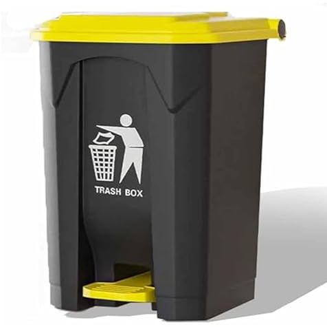 TINGMIAN Bote Basura con Pedal 30L 50L 80L 100L Residencial Y Comercial, Con Tapa, Contenedor Basura Con Eliminación Manos Libres, Perfecto For Hogar Y Garaje(100L)