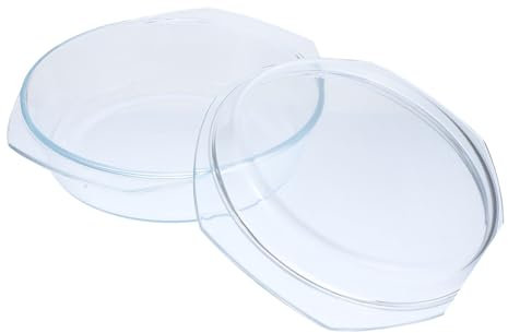 NAMOARLY Casseruola in Vetro Con Coperchio Pirofila Trasparente Rotonda Per Microonde e Forno Contenitore Da Cucina Con Liscio e Materiale Sicuro Facile Da Pulire e Maneggiare