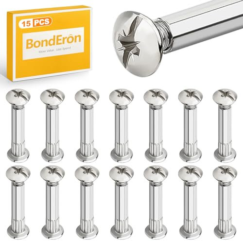 BondEron 30 Stück M6 Möbelverbinder Set, Hülsenschrauben Verbindungsschrauben, Schrankverbinder für Möbel Schränke, Längen 32-42mm