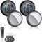 Smart Air Tracker Tags, Schlüsselfinde Kompatibel mit Apple Wo ist? APP (iOS NUR, Android Not Supported), Bluetooth Tracker für Gepäck/Taschen/Koffer, Austauschbarer Batterien, Tiefschwarz (4 Pack)