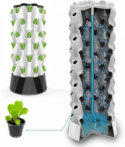 ININOSNP Smart Hydroponic System Multi-column Smart Planter Planting Kit For Herbs, Fruits And Vegetables / 1 Pc.(8 layers)