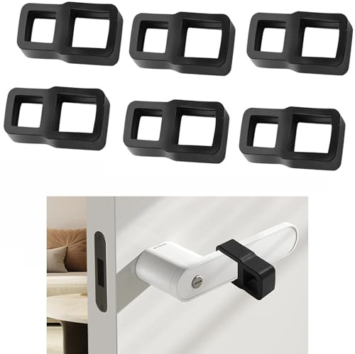Smaoqingji Dörrstopp, vindskydd, dörrhandtagsbuffert, dörrhandtag, skydd – 6-pack, svart, dörrhandtag, stopp, dörrskydd, lämplig för användning av säkerhetsdörrar, sovrumsdörrar, badrumsdörrar etc